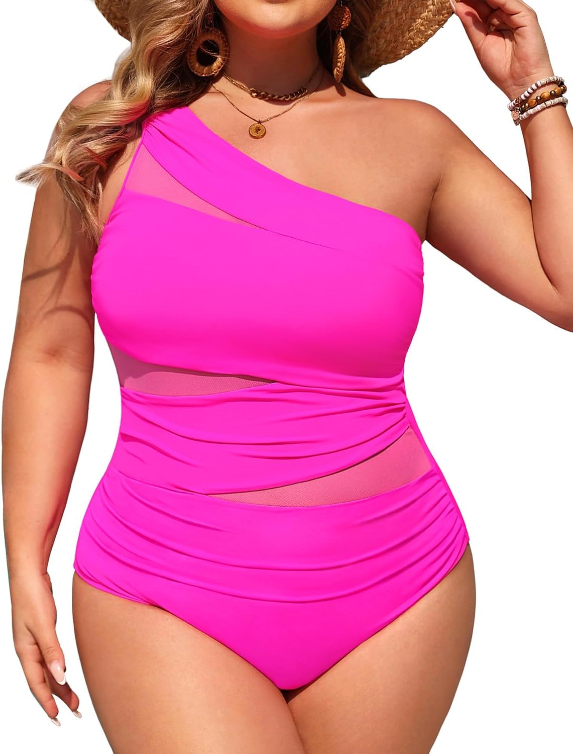 Aqua Eve Plus Size One Piece Swimsuit for Tummy Control