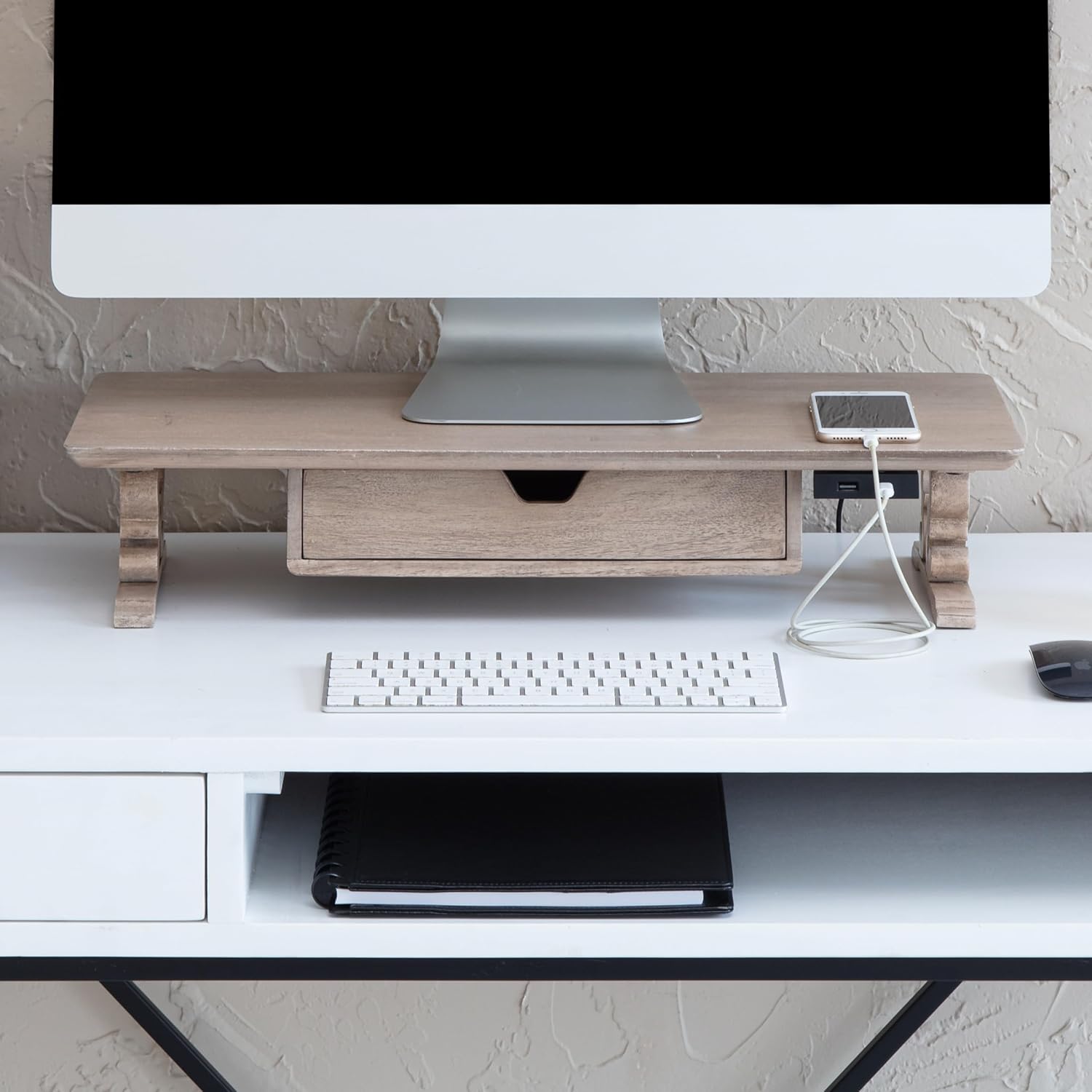 Anji Mountain Monitor Stand - Ergonomic Desktop Organizer Riser