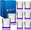 Personalized Square Shot Glasses Set of 8 Purple Bottom 2oz - Custom