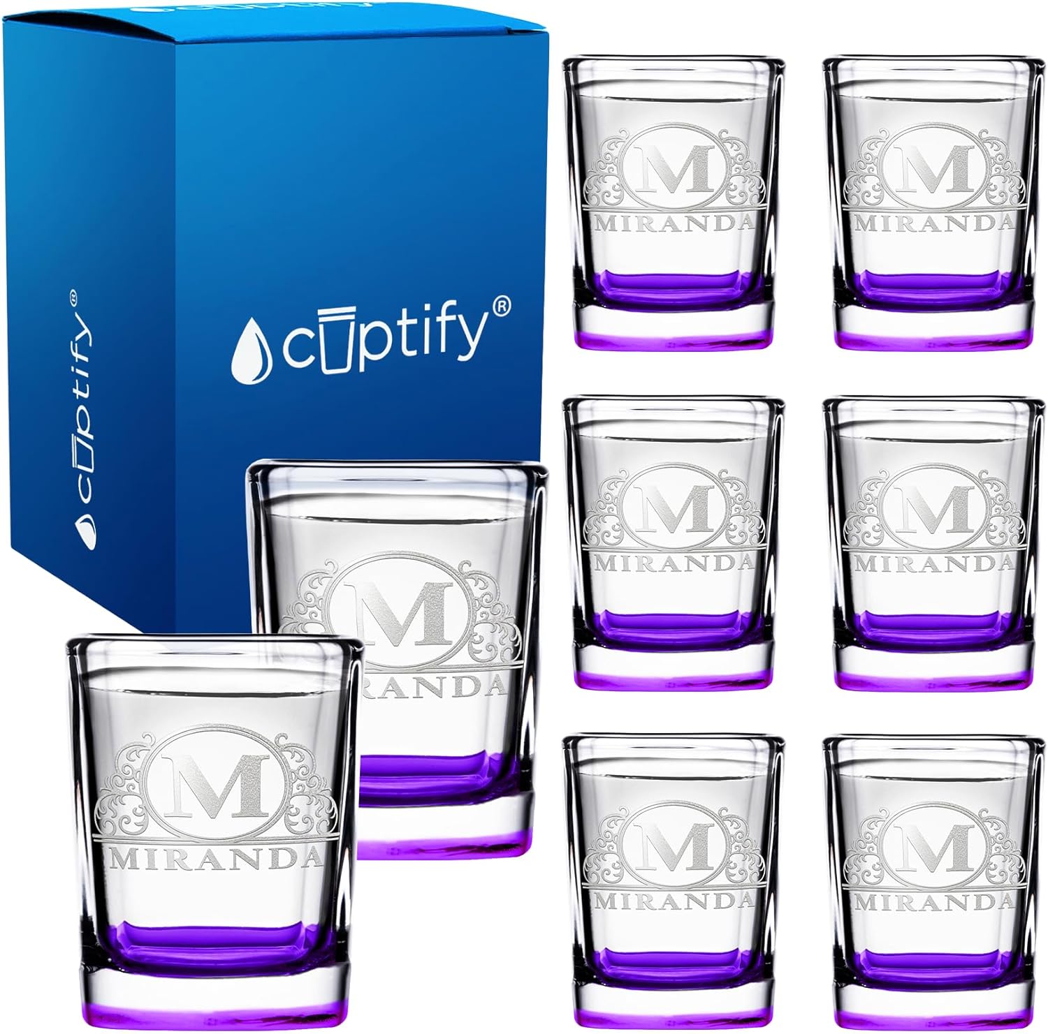 Personalized Square Shot Glasses Set of 8 for Unique Gifts
