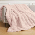 Pink Fluffy Blanket for Couch 50x60 Fuzzy Throw - Cozy Faux Fur