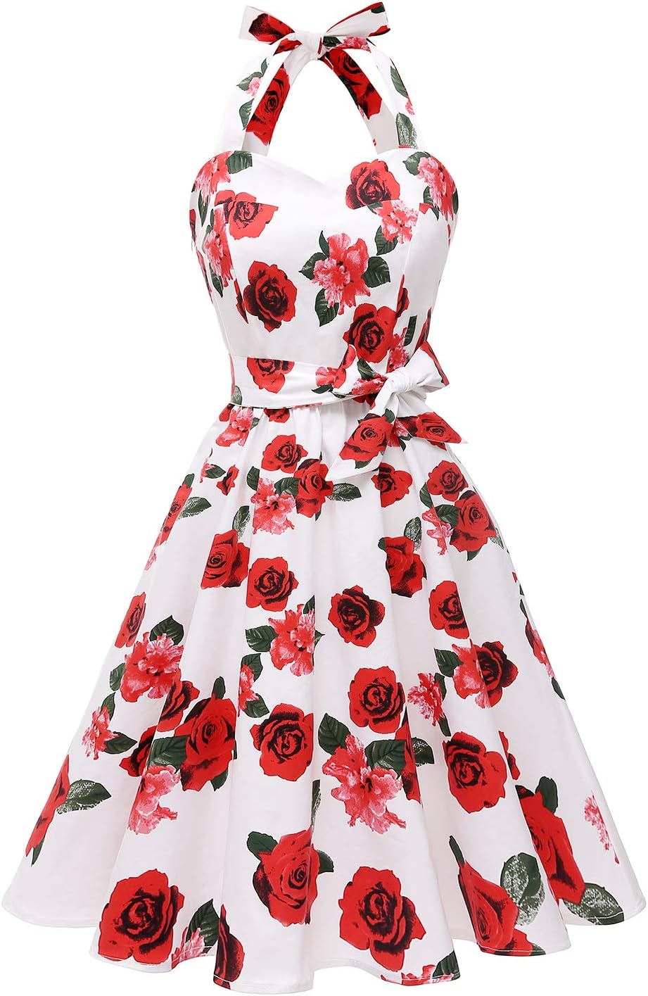 Vintage Polka Audrey Dress 1950s Halter Retro Cocktail Dress