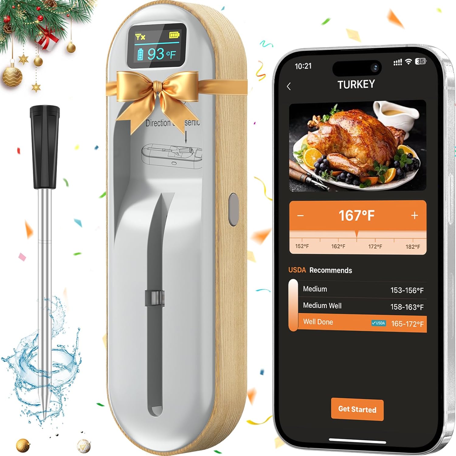 Wireless Bluetooth Meat Thermometer - Instant Read & Long Range!