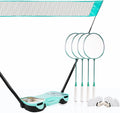 EasyGo Badminton Set with Net and 4 Rackets - Portable Backyard Play