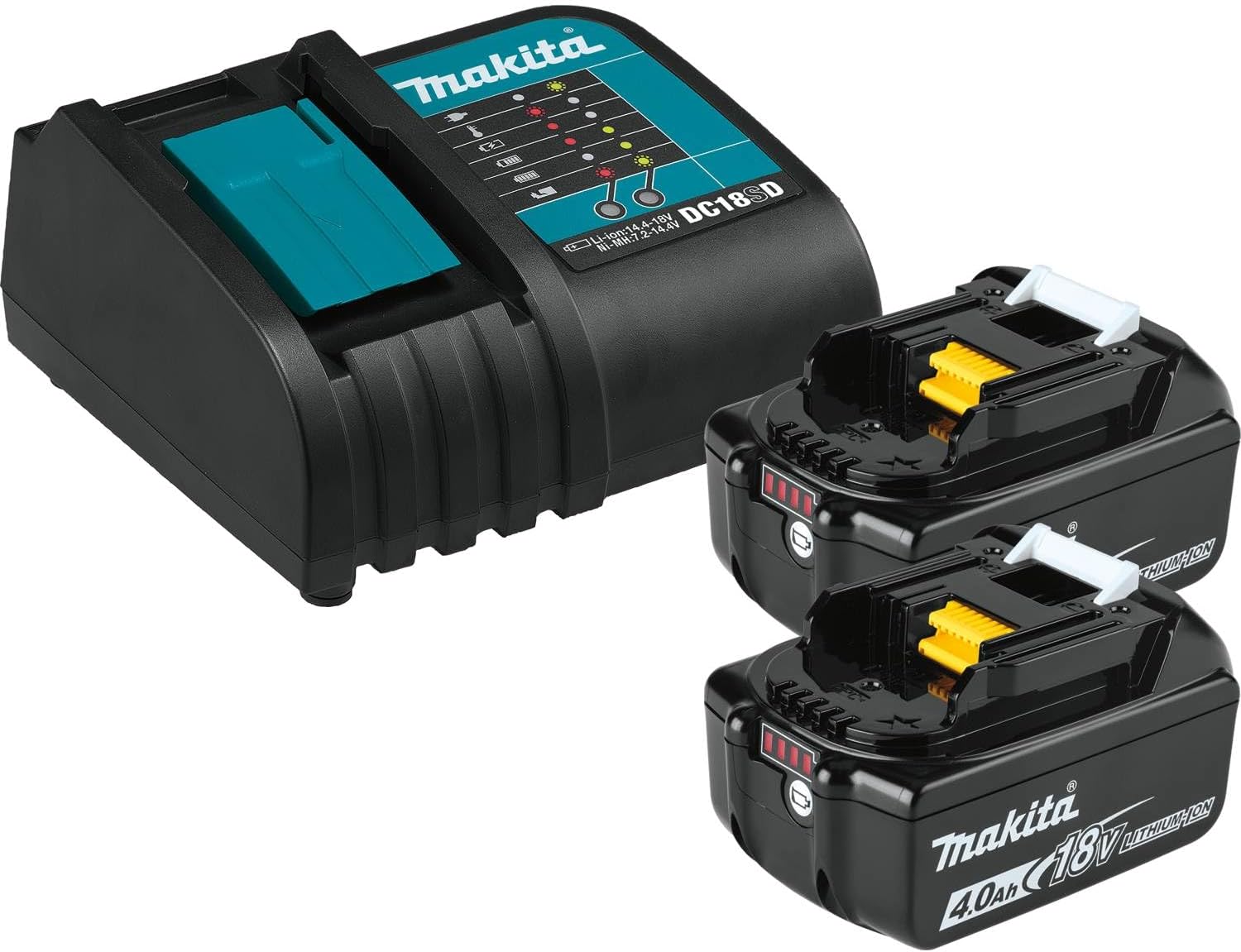 Makita BL1840BSC2 18V LXT Lithium-Ion Battery and Charger Pack