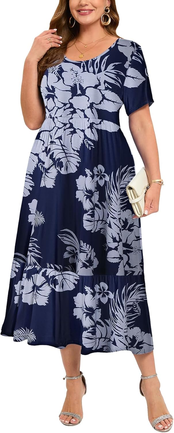 LARACE Plus Size Dresses for Women: Flowy Maxi Beach Style