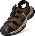 Men's Sport Sandals Closed Toe Leather Hiking Shoes for Outdoors