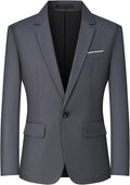 Mens Slim Fit One-Button Travel Blazer - Lightweight Business Casual