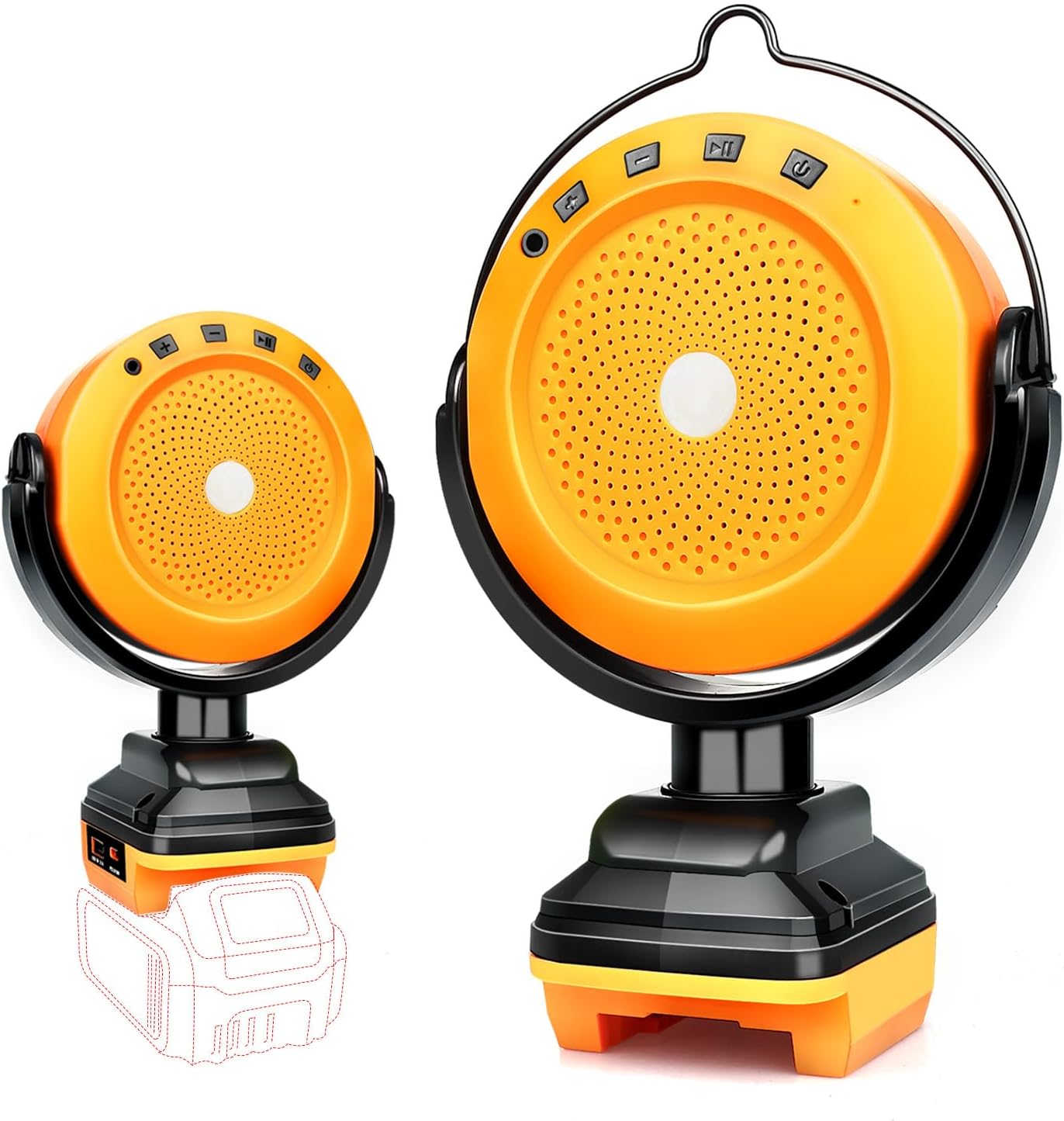 Portable Bluetooth Speaker for Dewalt Battery - Jobsite Ready!