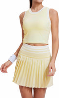 Two Piece Tennis Skirt Set for Women High Waisted Pleated - Flattering