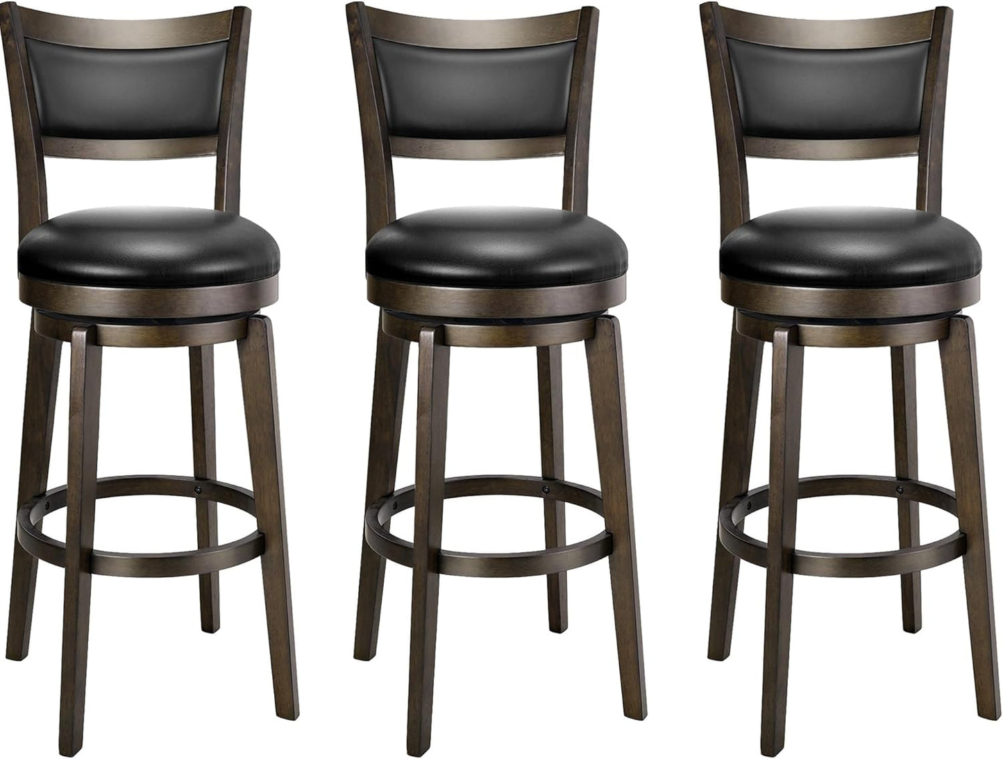 PrimeZone Swivel Bar Stools Set of 3 for Kitchen Island