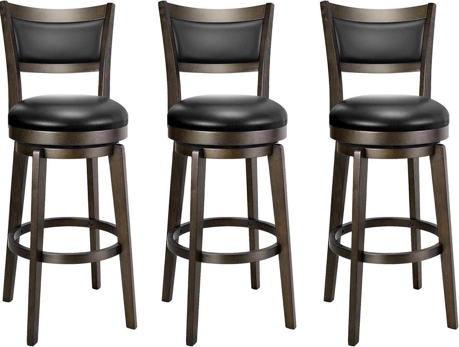 PrimeZone Swivel Bar Stools Set of 3 for Kitchen Island