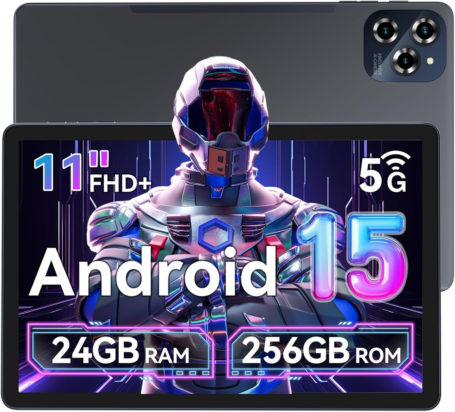Android 15 Tablet with 11 Inch FHD Display and 24GB RAM