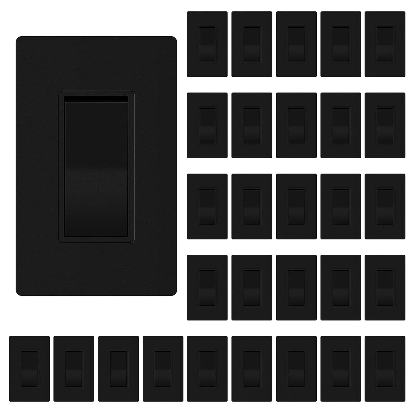 ThunderWay Matte Black 3 Way Decorative Light Switch for Home