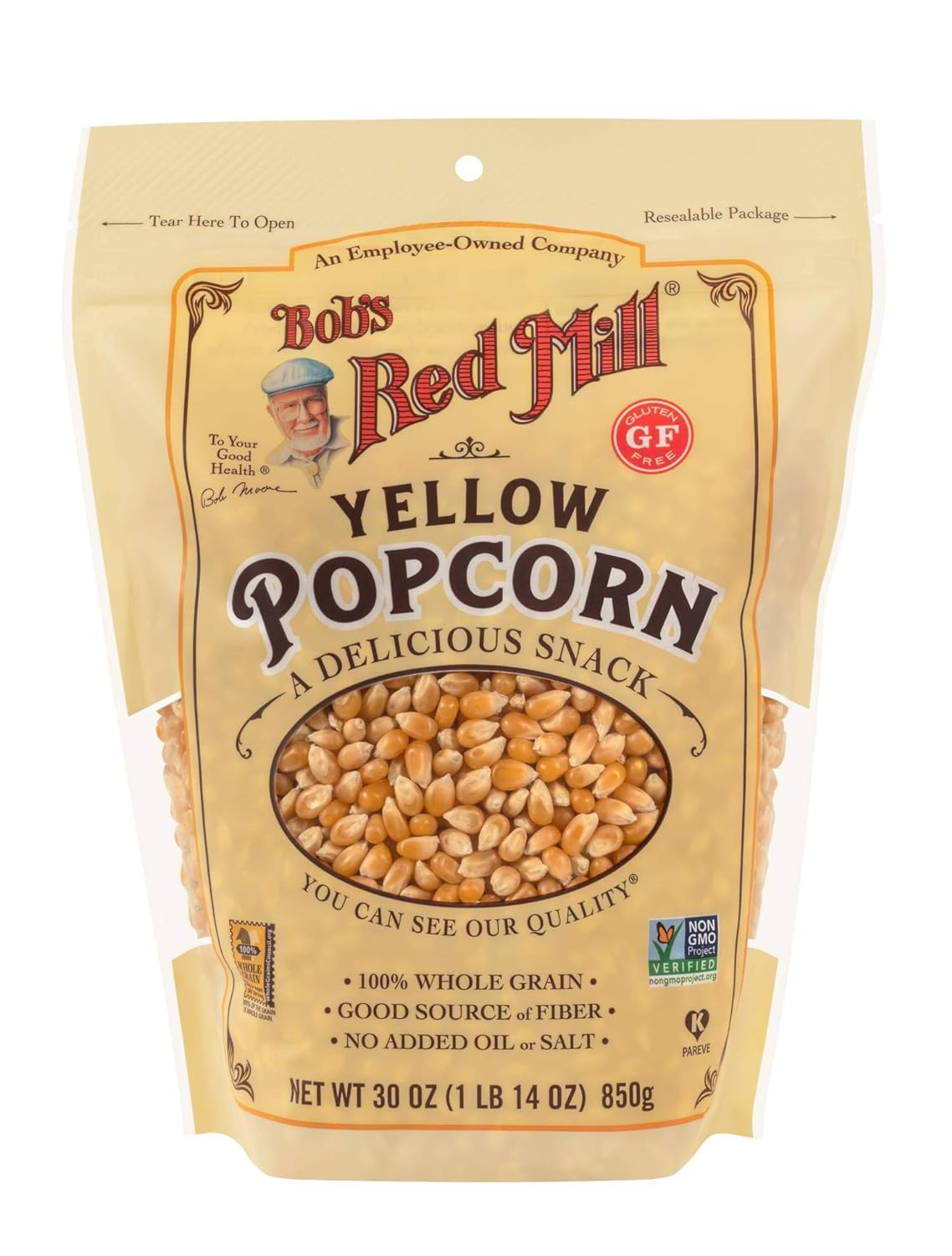 Bob's Red Mill Yellow Popcorn - Non GMO, Whole Grain Goodness