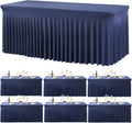 Spandex 8ft Table Cloth 6Pack Navy Blue - Elegant Skirted Fit