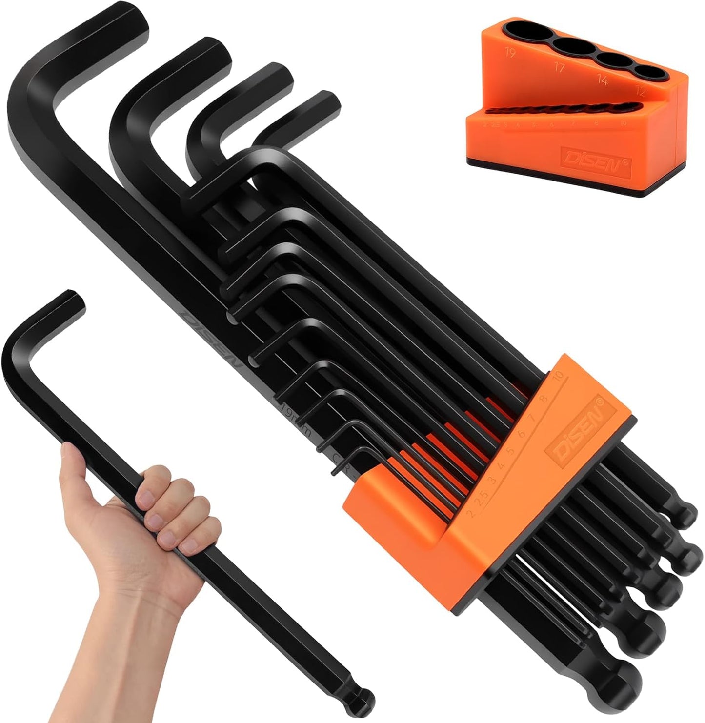DISEN Jumbo Hex Key Allen Wrench Set for Automotive and Furniture