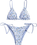 Triangle Floral String Bikini Set Two Piece Swimsuit - Flattering Fit