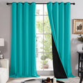 100% Blackout Curtains Teal Blue - Thermal, Noise-Reducing Drapes