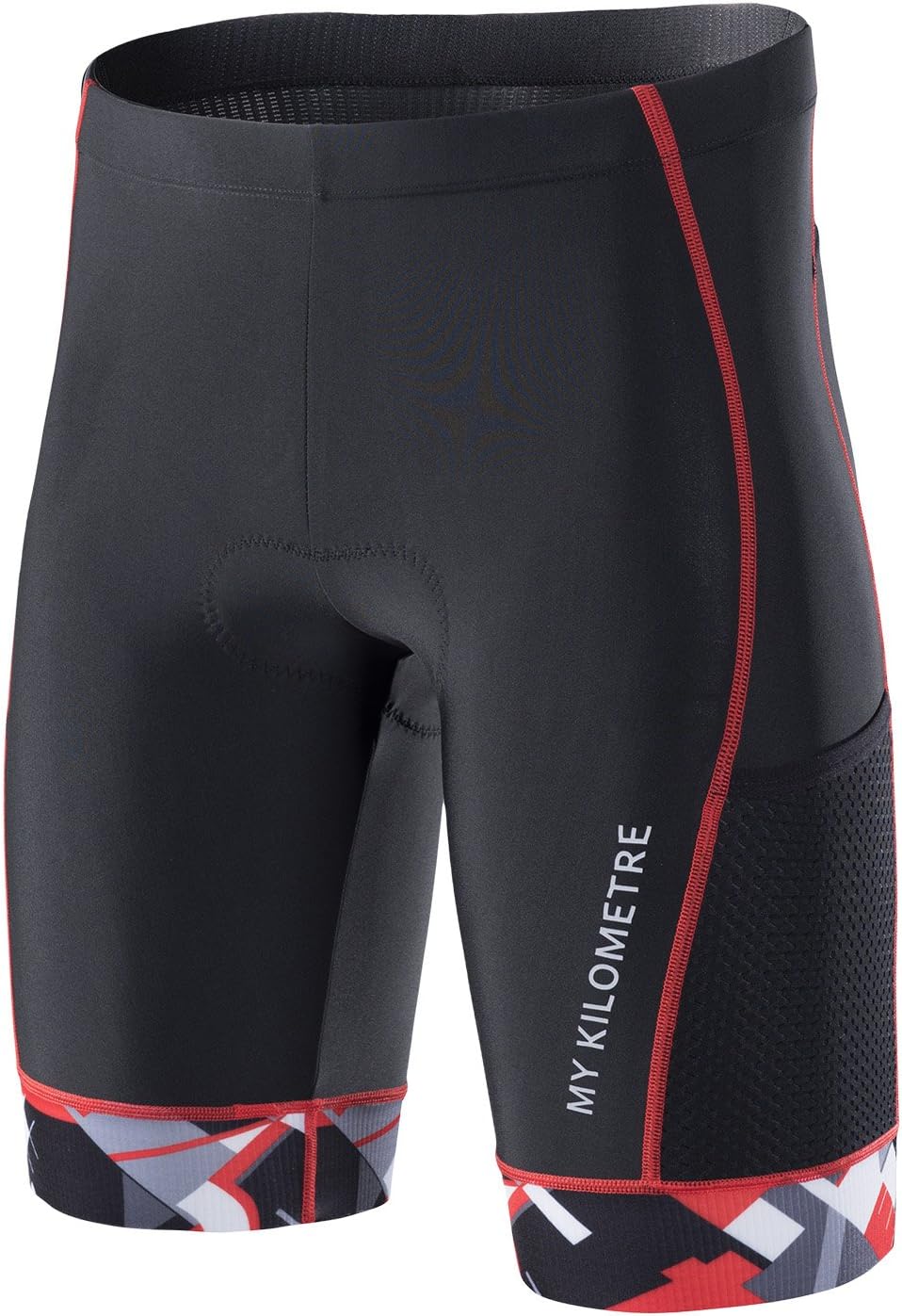 MY KILOMETRE Mens Triathlon Shorts with Chamois for Comfort