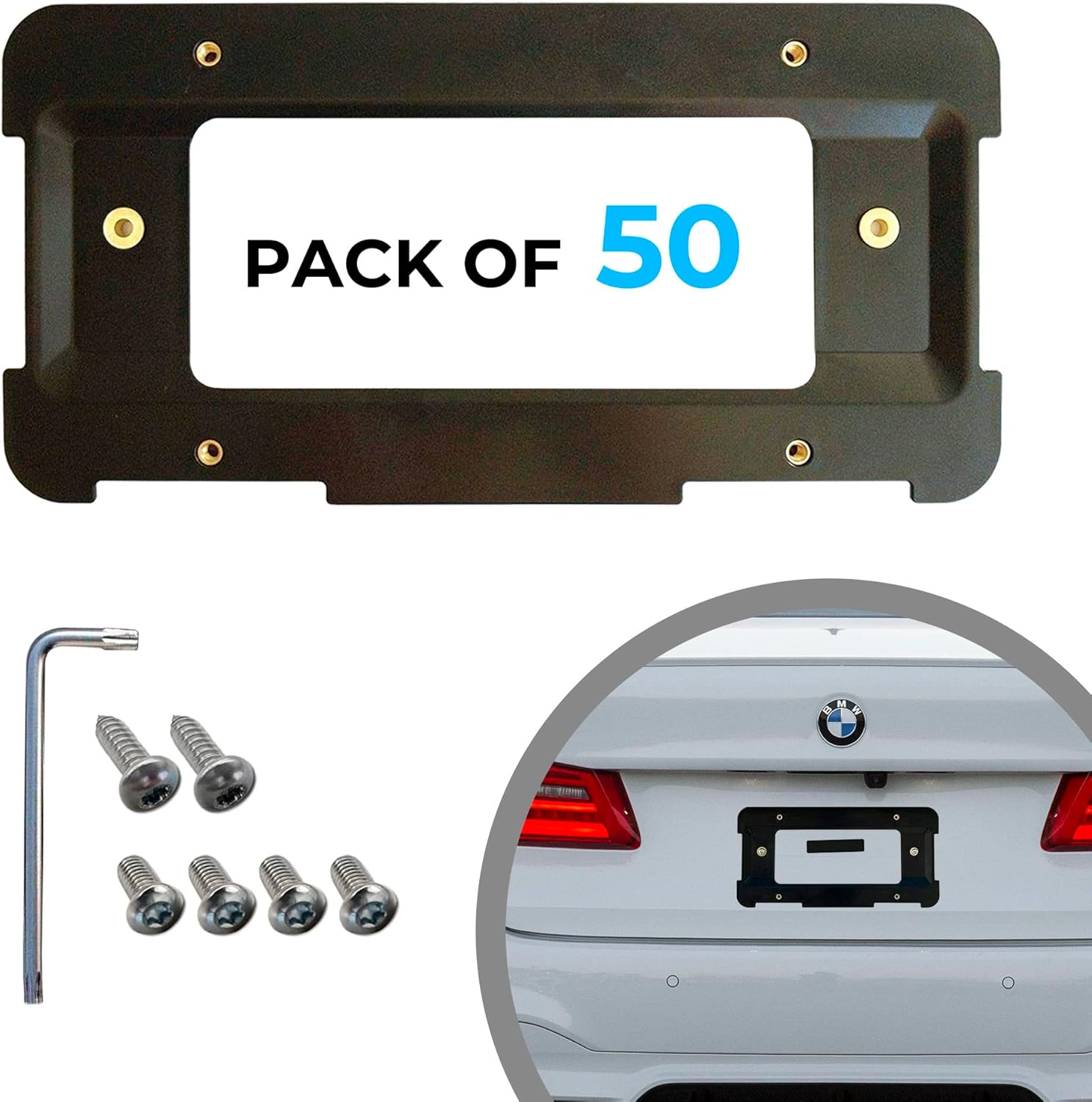 Rear Bumper License Plate Bracket for BMW 2000-2024 Vehicles