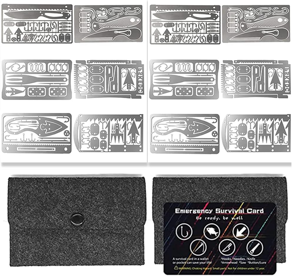 PSKOOK 12-in-1 Survival Card: Compact EDC for Every Adventure