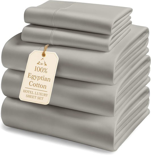Luxurious 100% Egyptian Cotton Split King Sheets for Comfort
