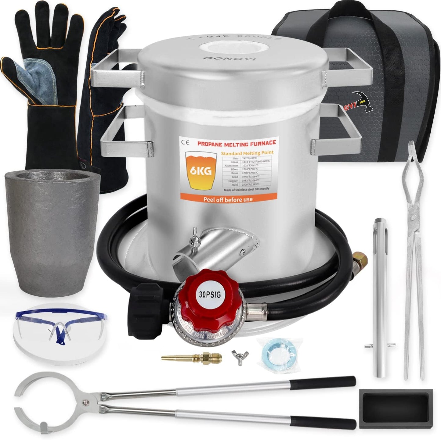GONGYI USA Propane Melting Furnace Kits for Metal Smelting