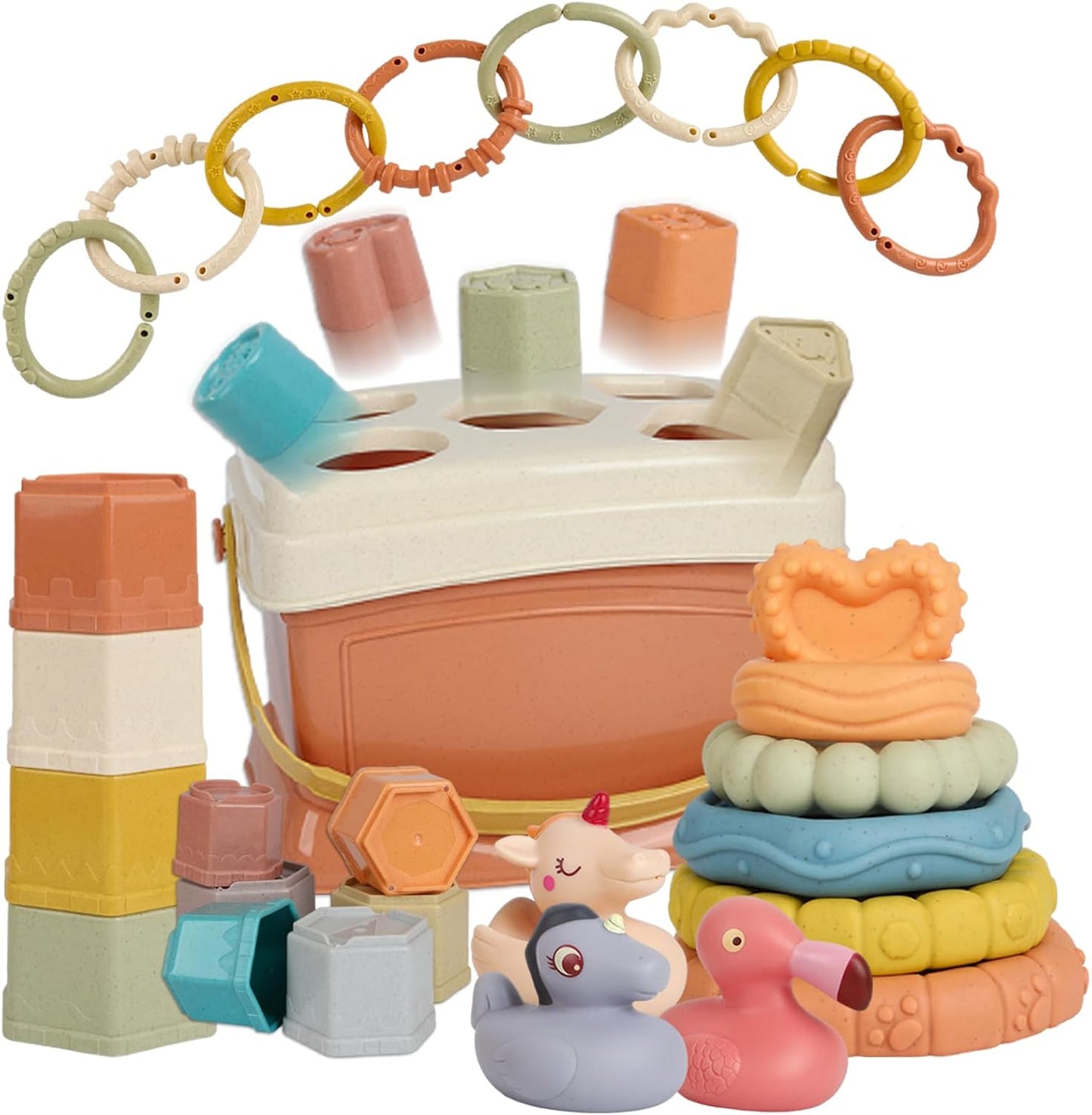 Montessori Baby Toy Set - 5 in 1 Developmental Fun