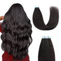 Tape In Hair Extensions 18 in Natural Black 20pcs Pack - Remy Human