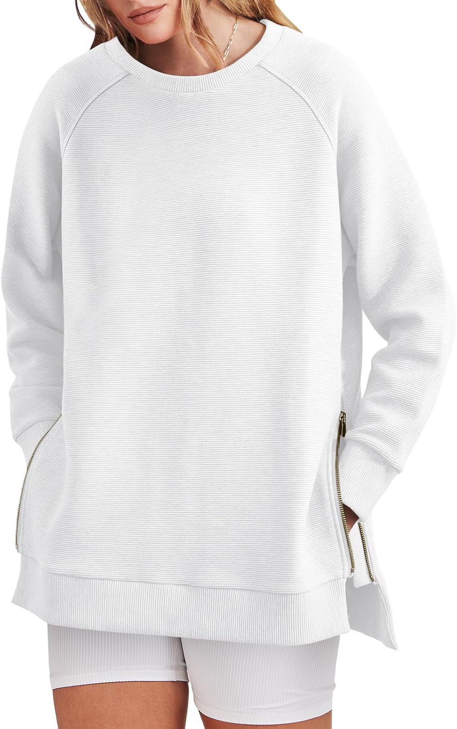 ANRABESS Cozy Oversized Hoodie with Side Zipper