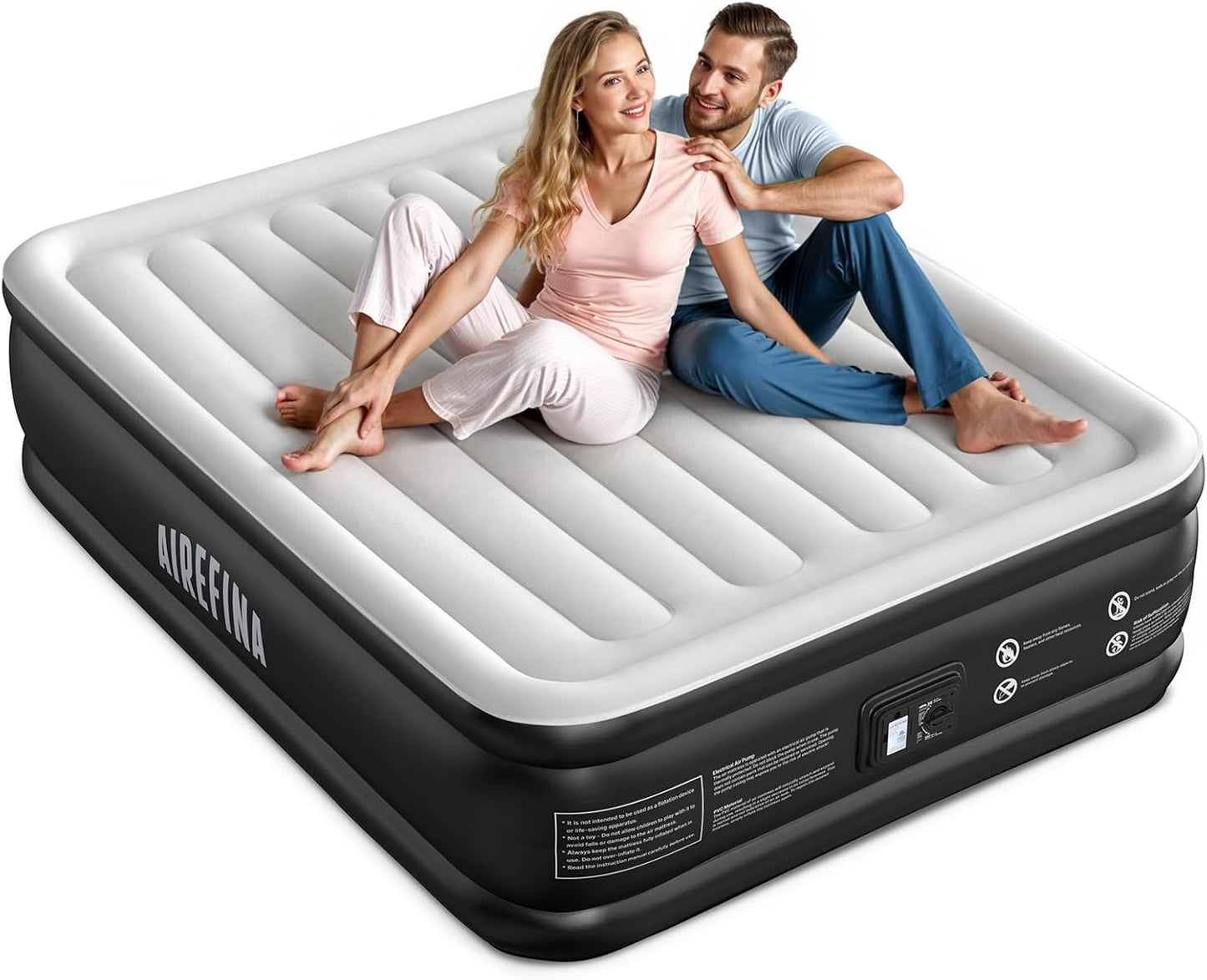 Airefina Queen Air Mattress with Built-in Pump for Comfort