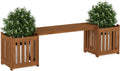 Tioman Hardwood Outdoor Flowerbox with Bench - Compact Planter Bench