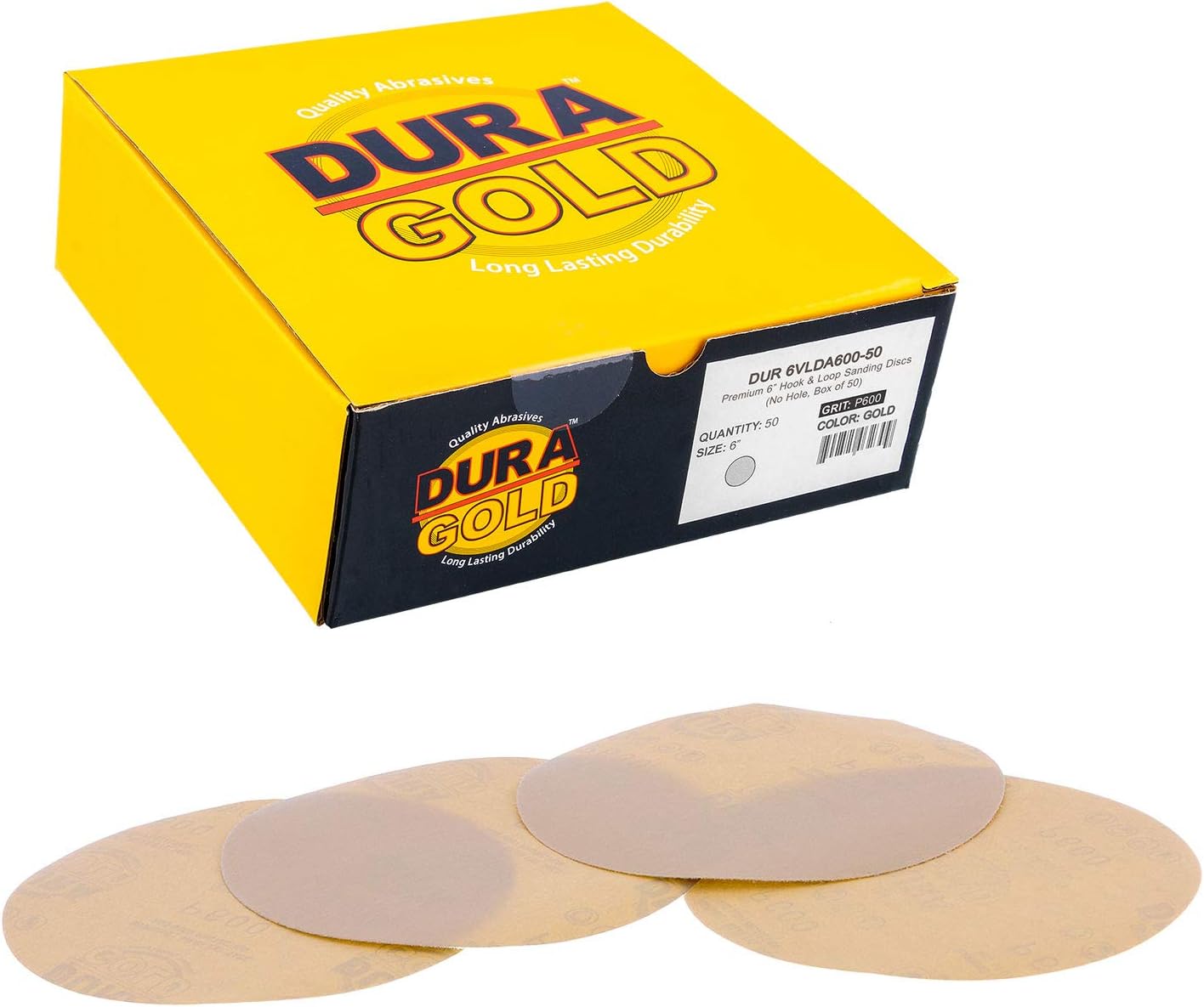 Dura-Gold 6 600 Grit Sandpaper Discs - Dustless DA Sander Grinding