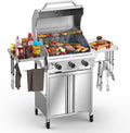 G31 Gas Grill with 3 Burners and Folding Side Tables for BBQ