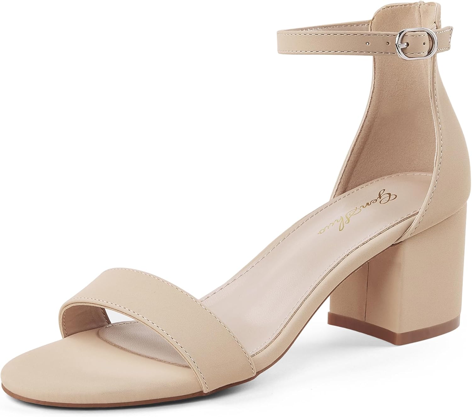 GENSHUO Women's Low Kitten Heel Sandals for Any Occasion