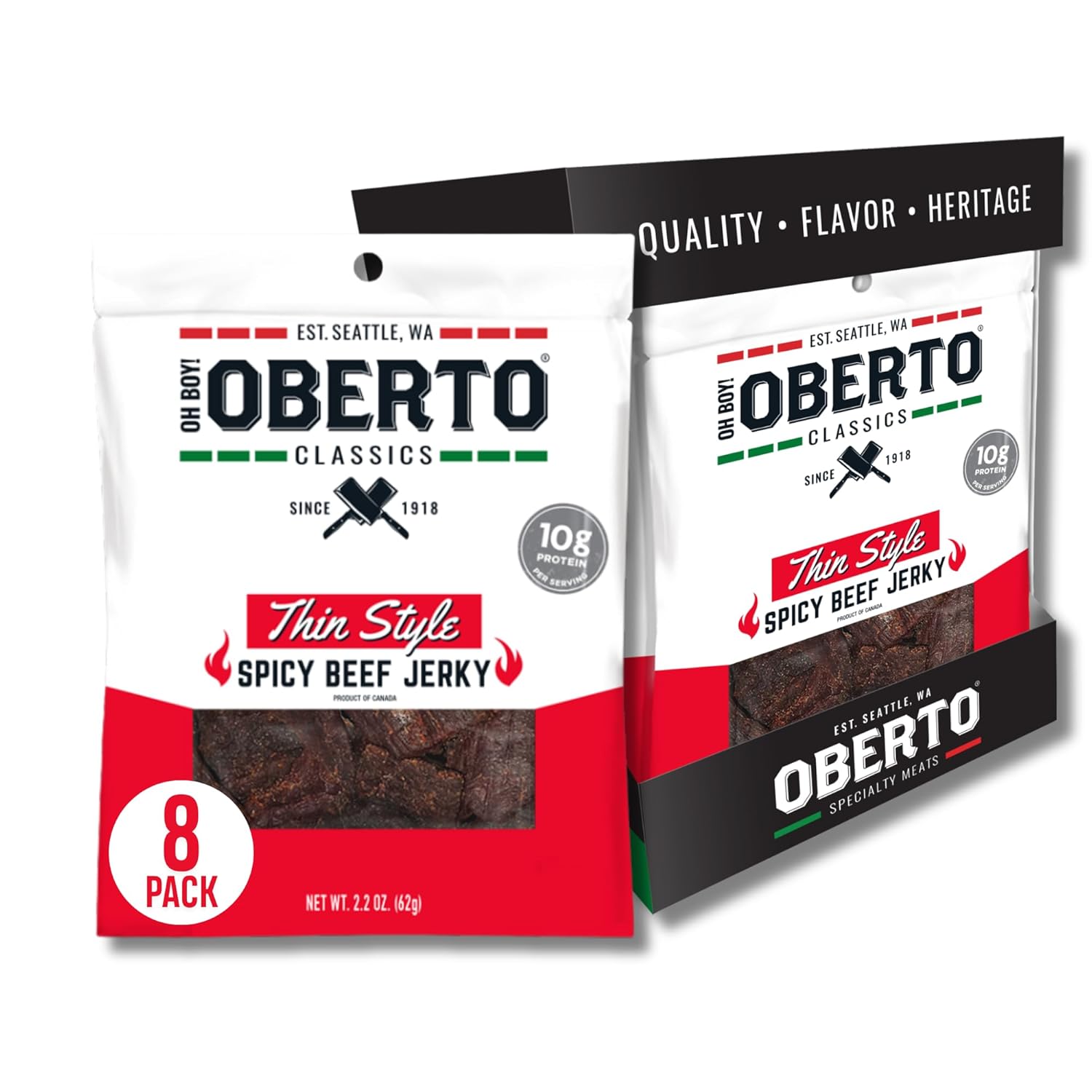 Oberto Classics Thin Style Spicy Beef Jerky - High Protein Snack
