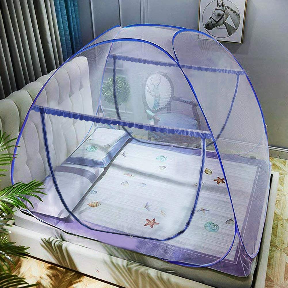 AMMER Portable Pop-Up Mosquito Net - Large 2-Entry Tent for Bed, Twin to King Size - Protects Baby & Adults