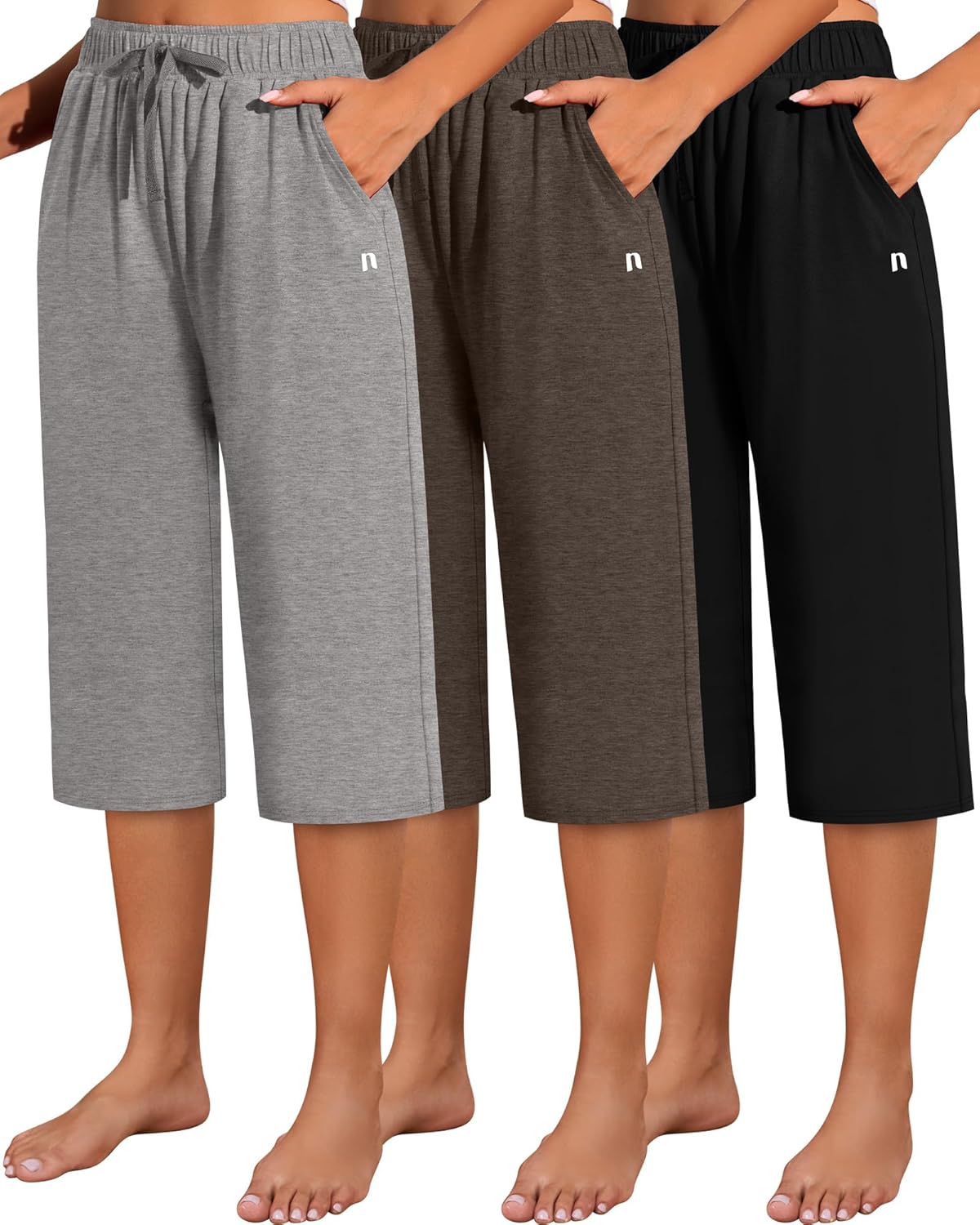 Neer Women's Capri Pants: Comfortable Wide Leg Casual Sweatpants