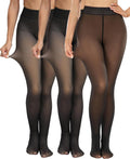 Fleece Lined Tights - Warm, Opaque High Waist Winter Leggings