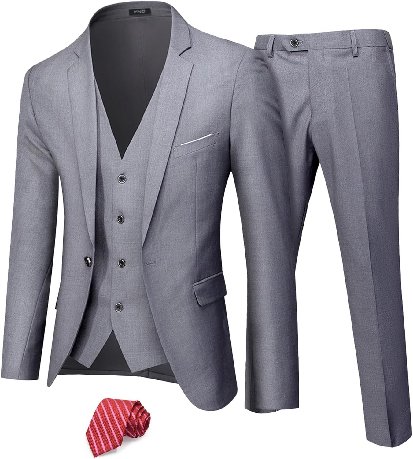 YND Men's Slim Fit 3 Piece Suit Set for Stylish Occasions