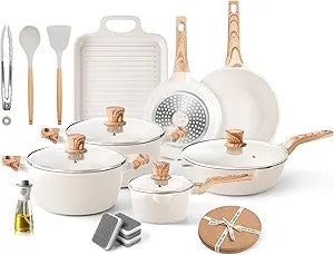 Granite Nonstick Cookware Set for Effortless Cooking and Grilling