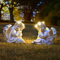 Angel Statue Garden Decor Solar Outdoor Cherub Light - Warm Glow