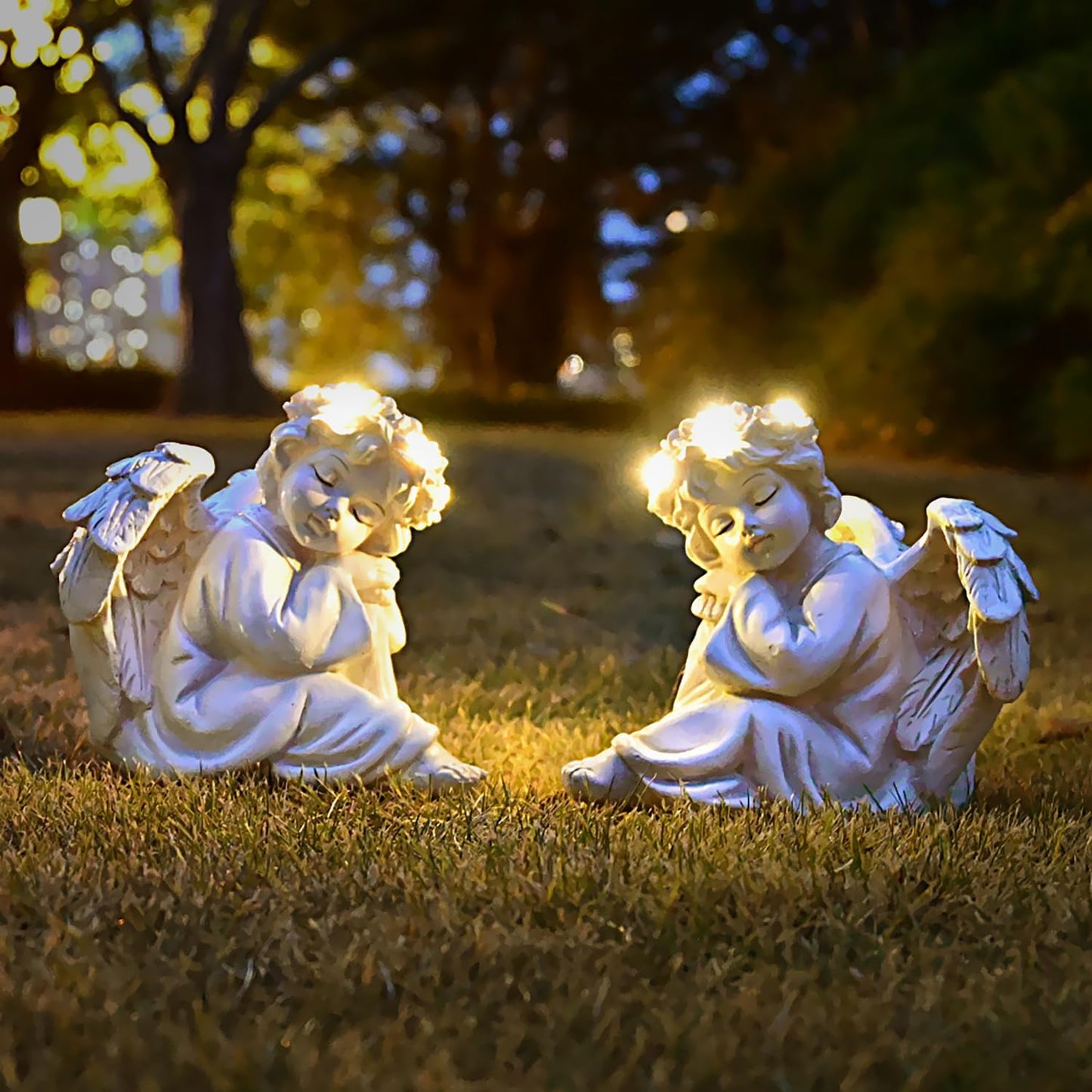 Angel Statue Garden Decor for Outside Solar Lighted Figurine