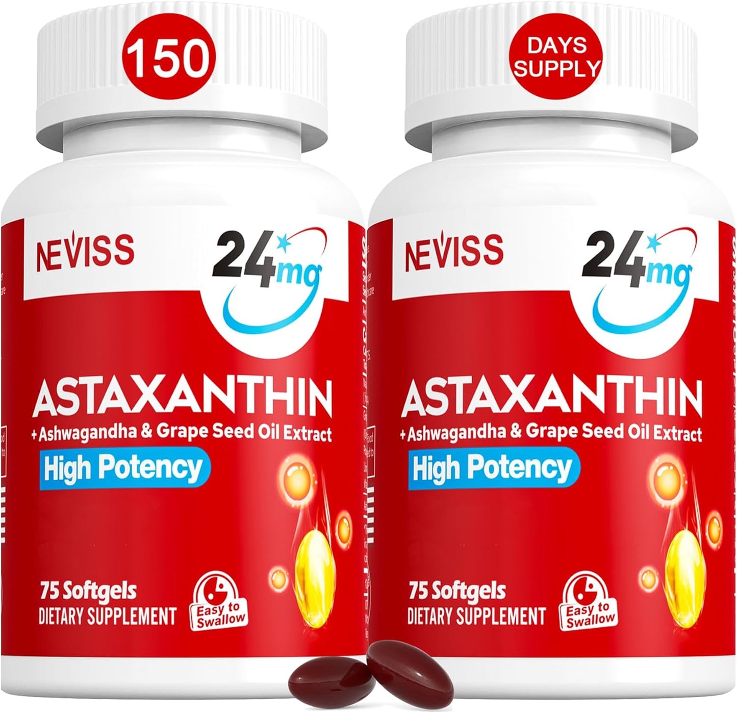 Astaxanthin Supplements 24mg for Healthy Skin and Eyes