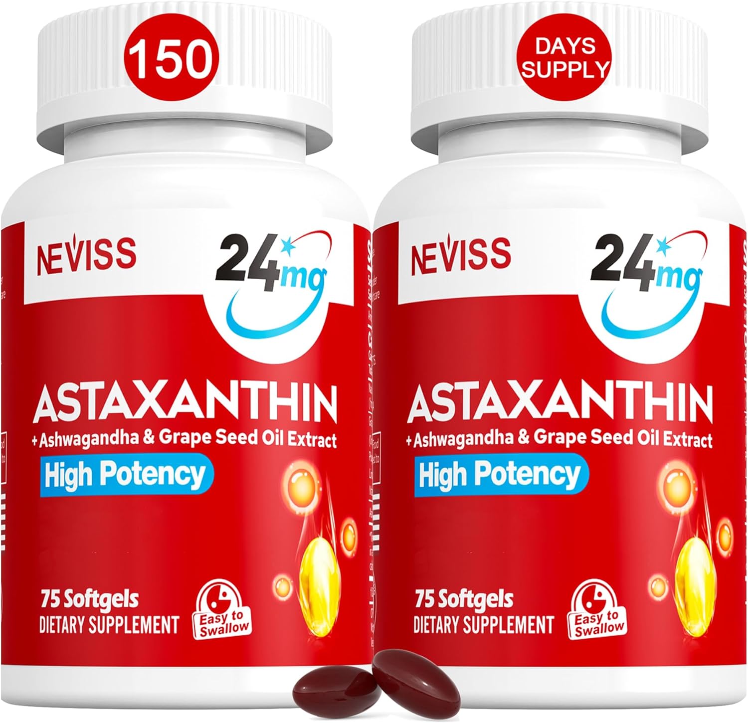 Astaxanthin Supplements 24mg for Healthy Skin and Eyes