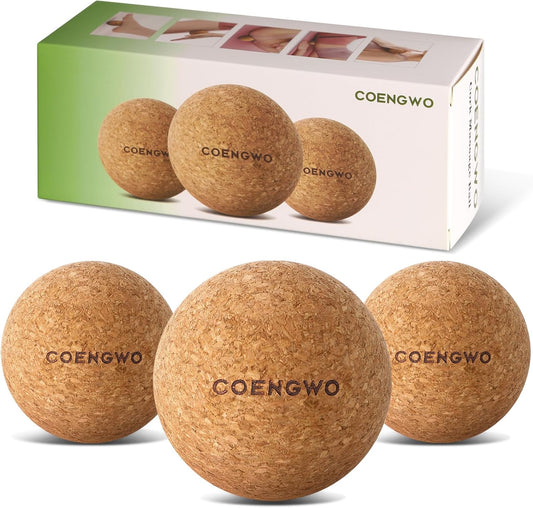 COENGWO Cork Massage Balls Set - Target Muscle Knots & Tension