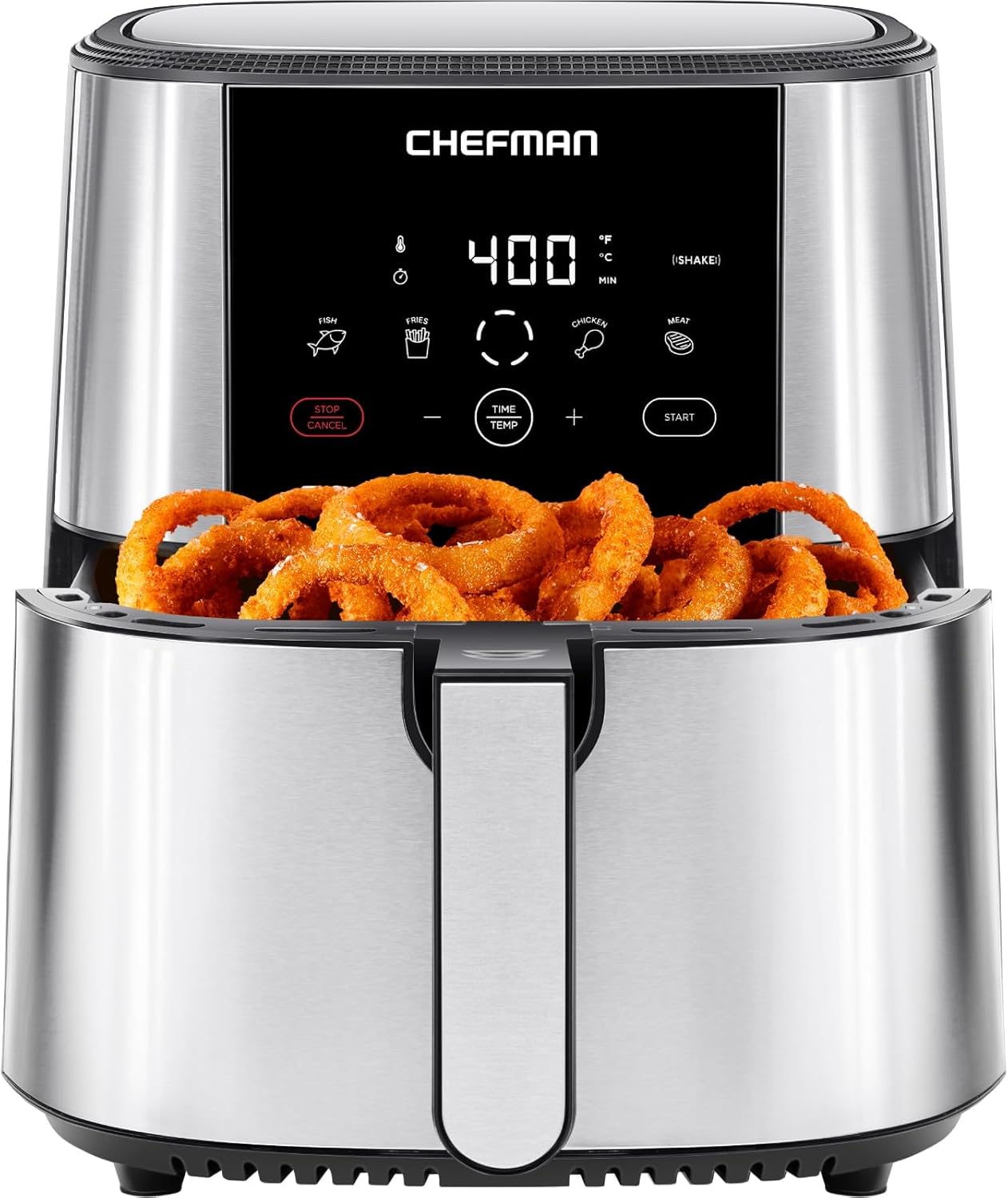 Chefman XL 8-Qt Air Fryer: One-Touch Family Size, Digital Control, Nonstick, Stainless Steel