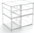 Acrylic Drawer Makeup Organizer Set of 2 - Clear Stackable Storage