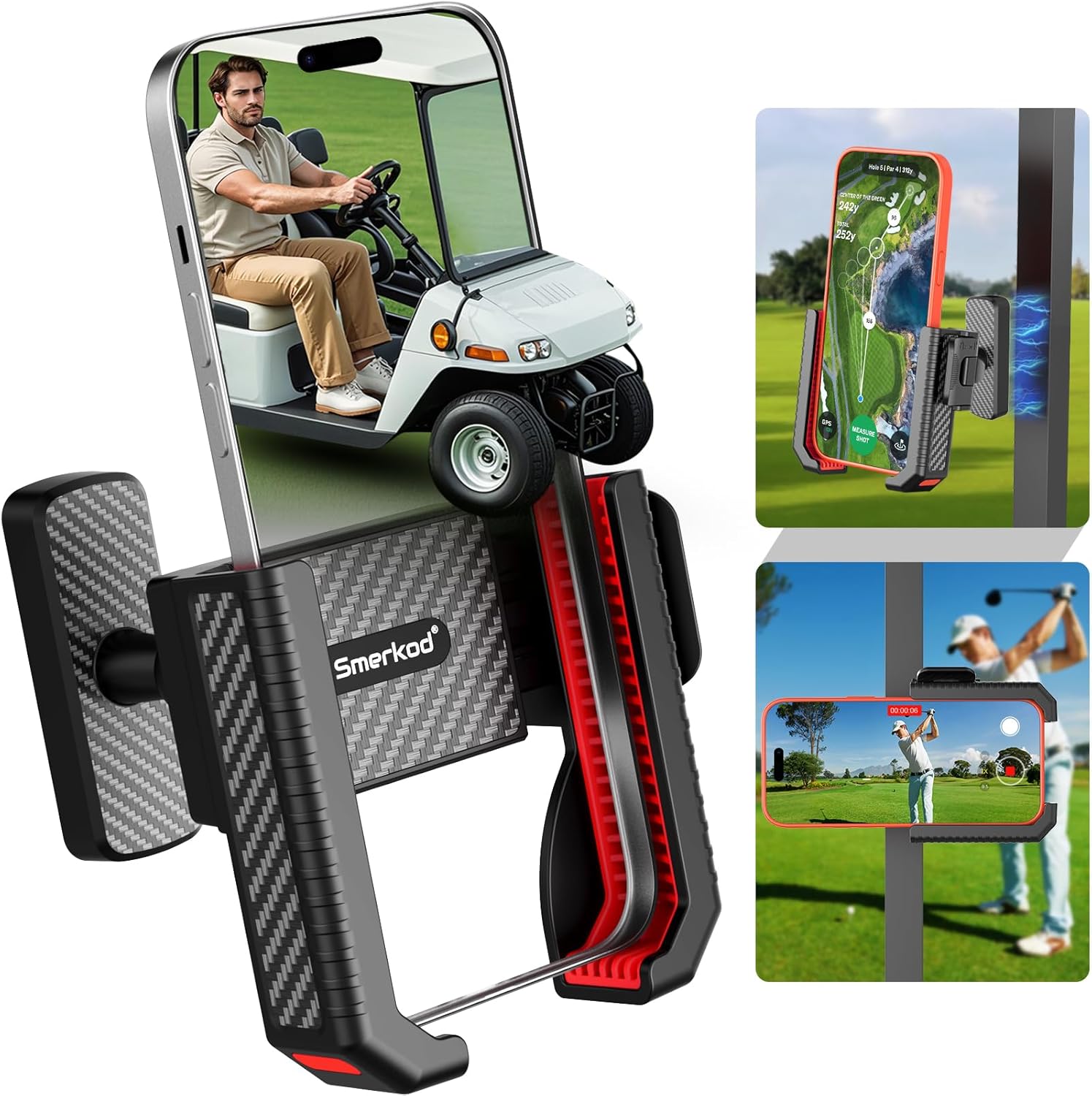 Magnetic Golf Cart Phone Holder Mount for Secure Use on Course